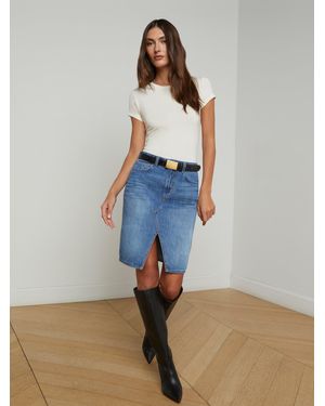 L'Agence Tylee Denim Skirt - Blue