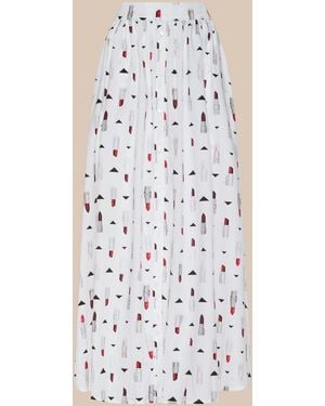 L'Agence Seina Poplin Midi Skirt - Natural