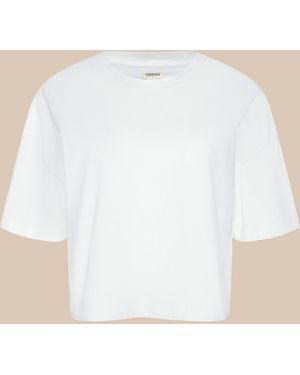 L'Agence Daria Oversized Cropped T-Shirt - White