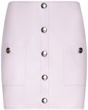 L'Agence Truman Vegan Leather Mini Skirt - White