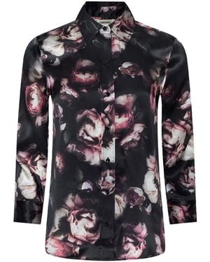 L'Agence Dani Silk Blouse Top - Black