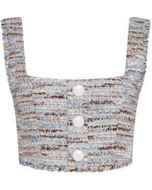 L'Agence Muno Tweed Top - Blue