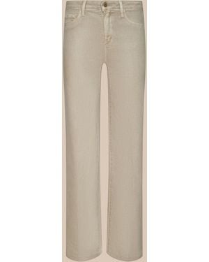 L'Agence Scottie Coated Wide-Leg Jean - Natural