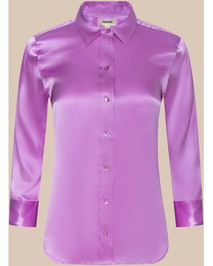 L'Agence Dani Silk Blouse Top - Purple