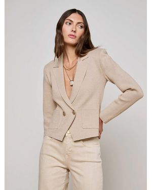 L'Agence Sofia Knit Blazer - Natural