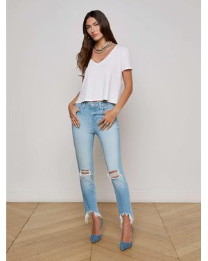 L'Agence High Line Distressed Skinny Jean - Blue
