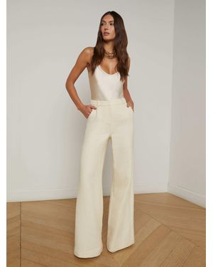 L'Agence Pilar Tweed Wide-Leg Pants - Natural