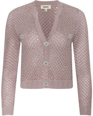 L'Agence Cardigan À Sequins Blanca, Rose Adobe - Bleu