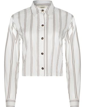L'Agence Chemise Cosette, Ivoire À Rayures Noires Et Kaki - Gris