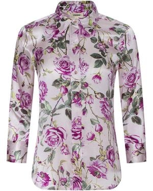 L'Agence Dani Silk Blouse Top - Pink