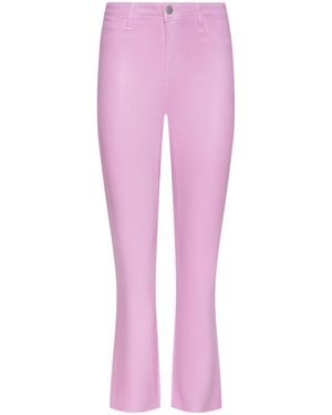 L'Agence Kendra Coated Cropped Flare Jean - Pink