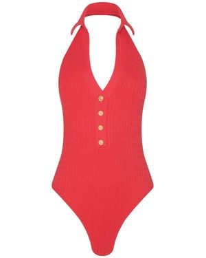L'Agence Natalya Collared One-Piece Swimsuit