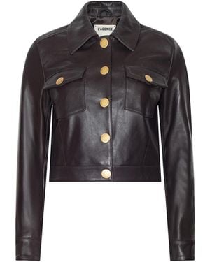 L'Agence Luci Fringed Leather Jacket - Black