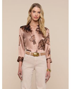 L'Agence 'Agence Dani Silk Blouse Top - Natural
