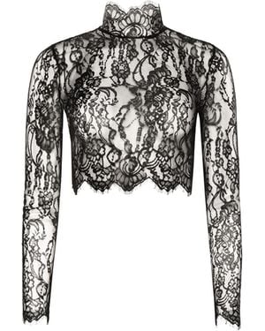L'Agence 'Agence Henriette Cropped Lace Top - Natural