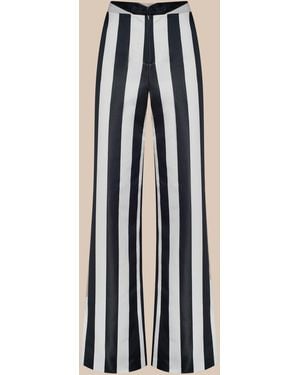L'Agence Livvy Satin Straight-Leg Trouser - Natural