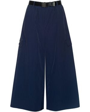 L'Agence Shoda Cropped Wide-Leg Trousers - Blue