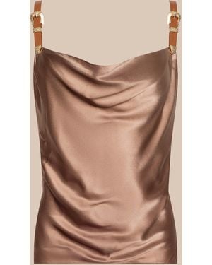 L'Agence Lux Silk Buckle-Strap Camisole - Natural