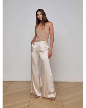 L'Agence Gavin Silk Wide-Leg Pants - White
