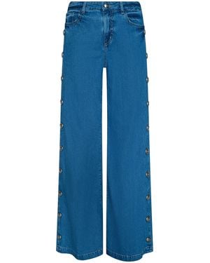 L'Agence Jennings Snap Wide-Leg Jean - Blue