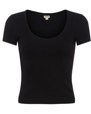 L'Agence Brynlee Scoopneck T-Shirt - Black