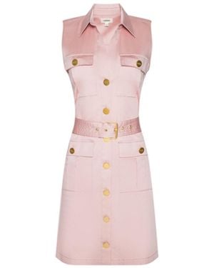 L'Agence Noam Poplin Shirt Dress - Pink