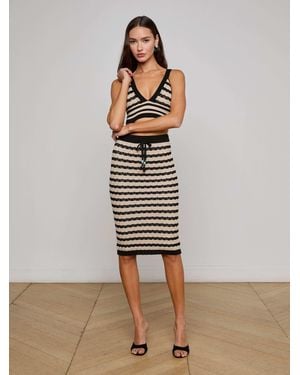 L'Agence Lacen Pointelle Knit Skirt - White
