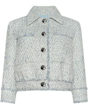 L'Agence Jia Fringed Tweed Jacket - White