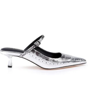 L'Agence Elle Patent Leather Mule - Metallic