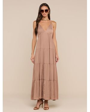 L'Agence Lua Tiered Maxi Dress - Natural