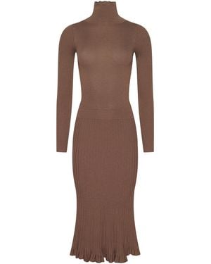 L'Agence Solaire Knit Dress - Brown