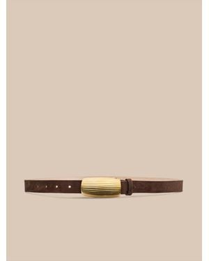 L'Agence Machado Suede Belt - Natural
