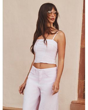 L'Agence Arlin Linen Tank Top - White