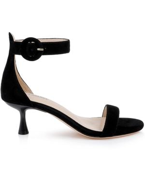 L'Agence Andelle Kitten-Heel Sandal - Black