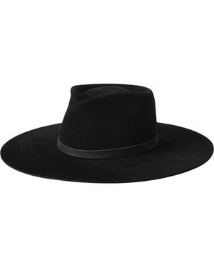 L'Agence 'Agence Reyes Leather Band Fedora - Black