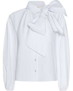 L'Agence Deon Tie-Neck Blouse Top - Natural
