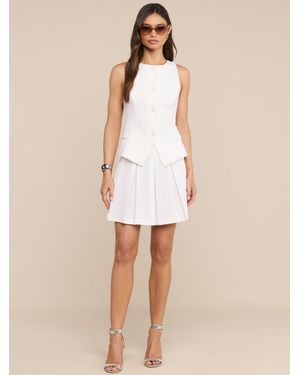 L'Agence Tania Pleated Mini Skirt - Natural