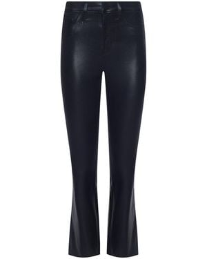 L'Agence Kendra Coated Cropped Flare Jean - Multicolour