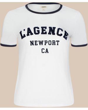 L'Agence Tommie Crewneck T-Shirt - Natural