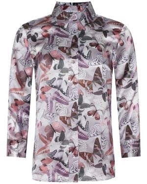 L'Agence Dani Silk Blouse Top - Purple