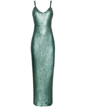 L'Agence Karma Sequin Maxi Dress - Green