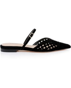 L'Agence Jacklyn Suede Flat Mule - White
