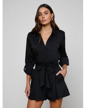 L'Agence Pearson Poplin Shirt - Black