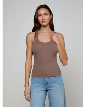 L'Agence Adira Scoopneck Tank Top - Blue