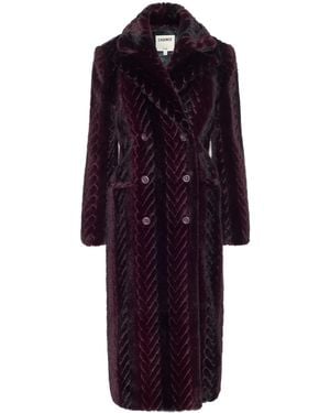 L'Agence Icelyn Faux Fur Coat - Purple