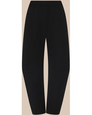 L'Agence Colby Barrel-Leg Trouser - Black