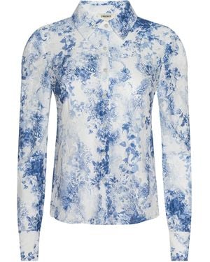 L'Agence Maia Lace Blouse Top - Blue