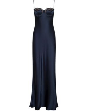 L'Agence Shayla Silk Lace Gown - Blue