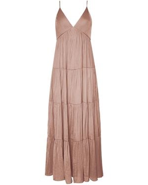 L'Agence Lua Tiered Maxi Dress - Natural