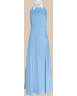 L'Agence Maurie Poplin Maxi Dress - Blue